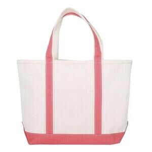 Tag & Crew Ventura Canvas Tote Bag Purse Medium in Coral Pink